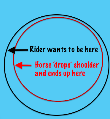 What does a horse dropping his shoulder mean?