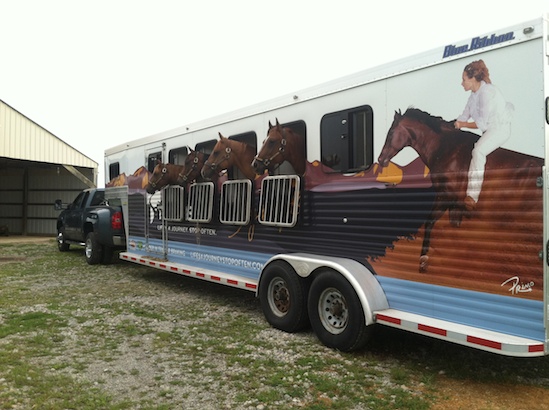 Stacy Westfall Horse Trailer with horses #Tekonsha