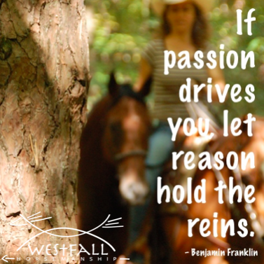 If passion drives you, let reason hold the reins. Benjamin Franklin