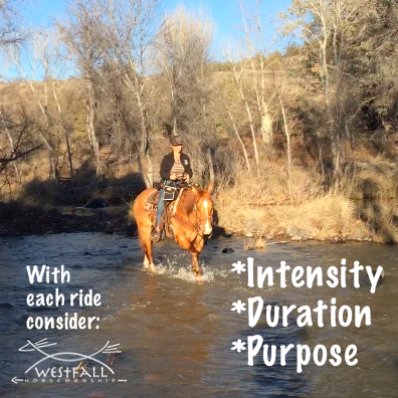With each ride consider intensity, duration, purpose